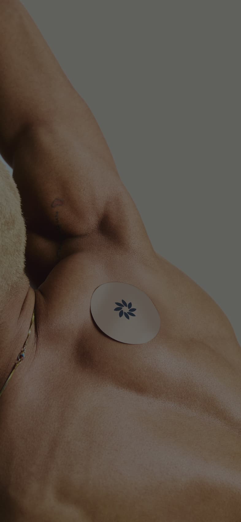 man with Nervana patch on shoulder